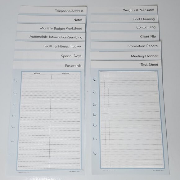 Franklin Covey 365 CLASSIC Daily Planner Pages Undated Blank Inserts Refill Blue - Picture 4 of 8